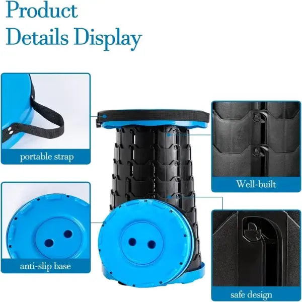 Portable Expandable Stool For Outdoor Activities Lightweight Folding Stool For Traveling Fishing And Hiking Outdoor