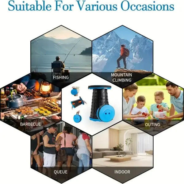 Portable Expandable Stool For Outdoor Activities Lightweight Folding Stool For Traveling Fishing And Hiking Outdoor