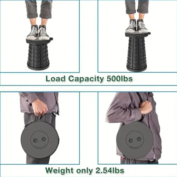 Portable Expandable Stool For Outdoor Activities Lightweight Folding Stool For Traveling Fishing And Hiking Outdoor