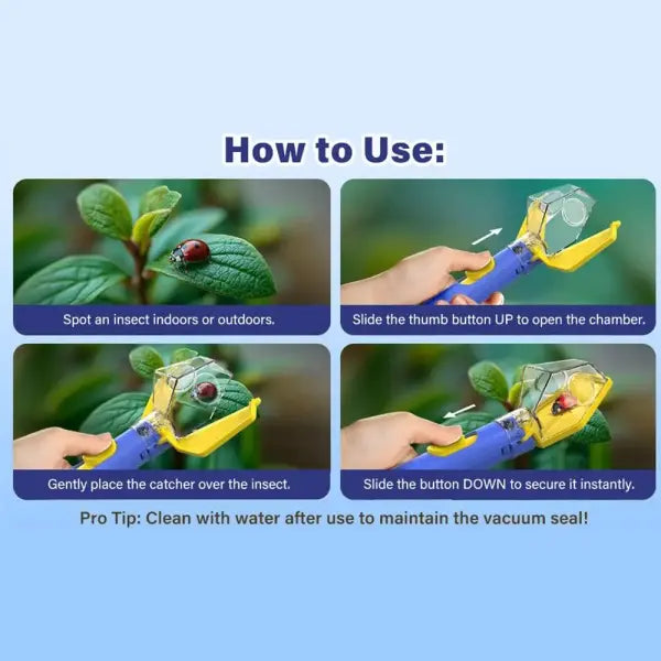 Portable Insect Catcher Handheld Push Trap for Safe Release