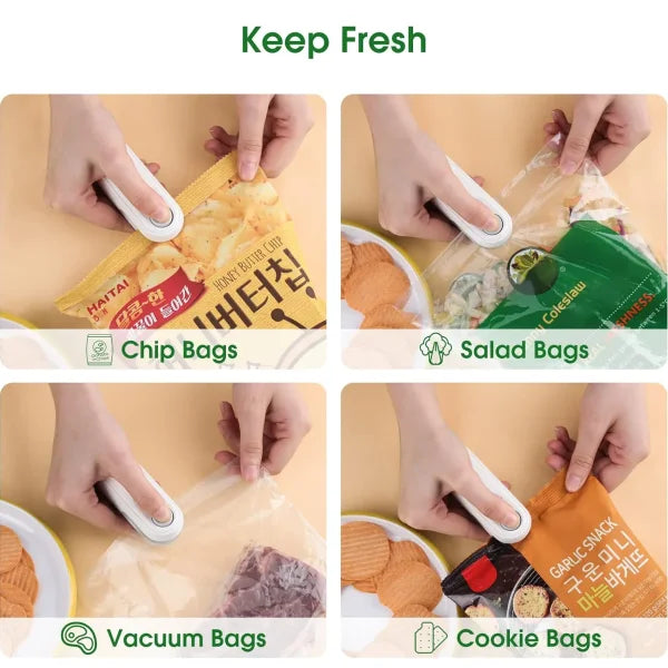 Portable Mini 2-in-1 Heat Sealer for Snacks and Plastic Bags