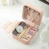 Portable Mini Jewelry Organizer – Leather Travel Case for Earrings Necklaces & Rings