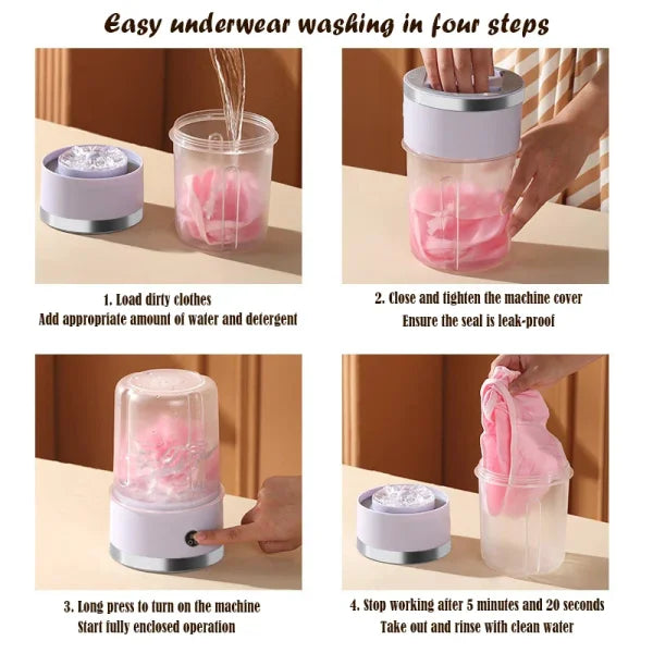 Portable Mini Washing Machine – Wireless Travel Laundry Cup for Under - Himpall