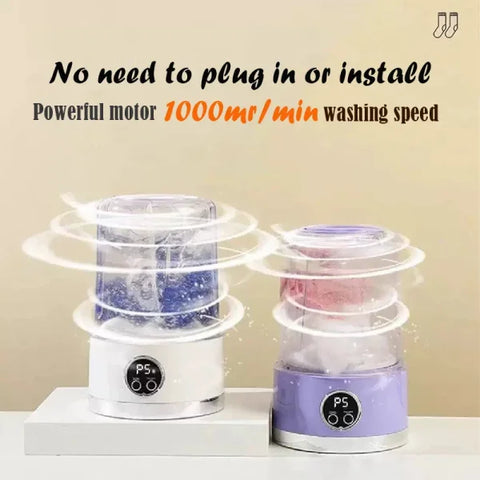 Portable Mini Washing Machine – Wireless Travel Laundry Cup for Under - Himpall