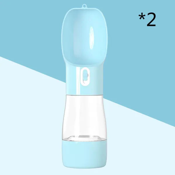 Portable Pet Food and Water Dispenser for Dogs and Cats - 2pc Blue
