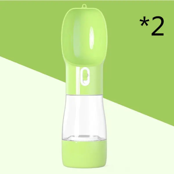 Portable Pet Food and Water Dispenser for Dogs and Cats - 2pc Green