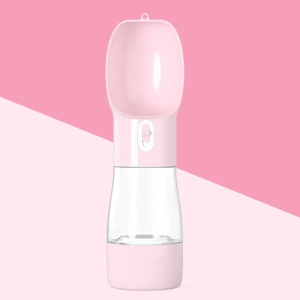 Portable Pet Food and Water Dispenser for Dogs and Cats - Pink