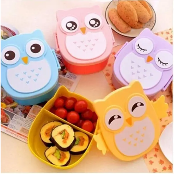 Portable Plastic Children Students Lunch Box Bento Box Food Container Carton Dinnerware Cutlery Food Container