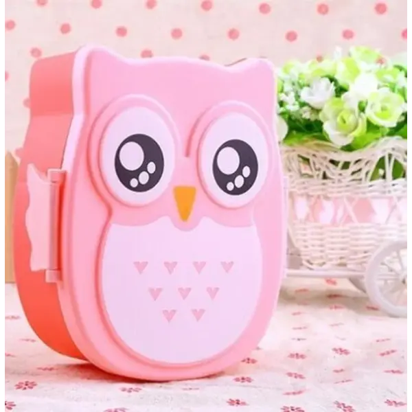 Portable Plastic Children Students Lunch Box Bento Box Food Container Carton Dinnerware Cutlery Food Container - Pink