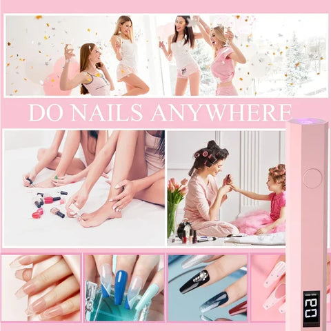 Portable UV/LED Nail Dryer Lamp – USB Rechargeable Quick-Dry Gel Nail Curing Tool - Himpall