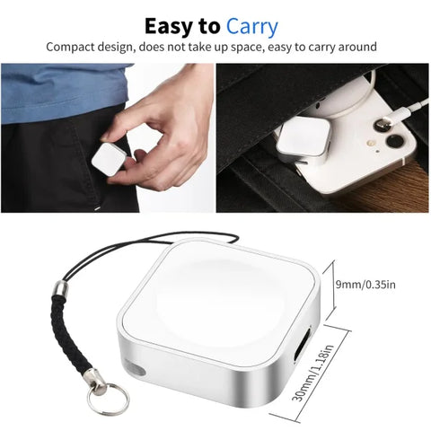 Portable Wireless Watch Charger for Apple Watch - Fast Charging with Type C & Lightning Interfaces - Himpall