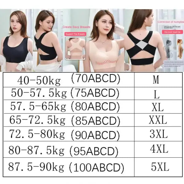 Posture Correction Bra Seamless Women’s Underwear adjustable Push Up Brassiere Shockproof Sports Vest Corset Back
