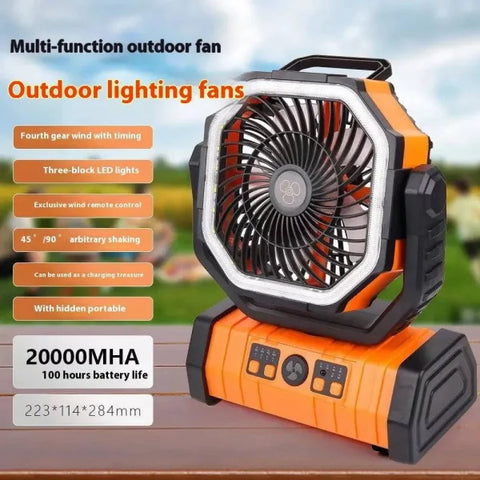 Power Bank LED Light Camping Fan