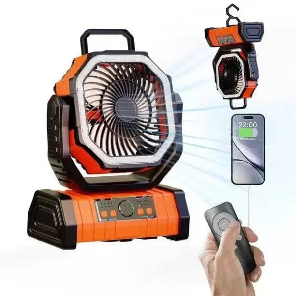 Power Bank LED Light Camping Fan