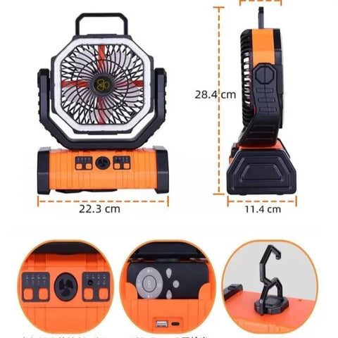 Power Bank LED Light Camping Fan