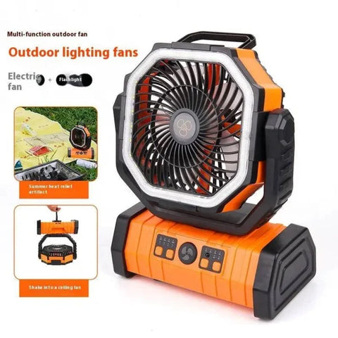 Power Bank LED Light Camping Fan