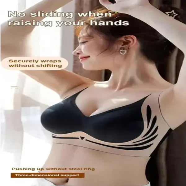 Powerful Push up Seamless Bra Women Gathered Up Wireless Bra Soft Full Coverage Support Adjustable Underwear Anti