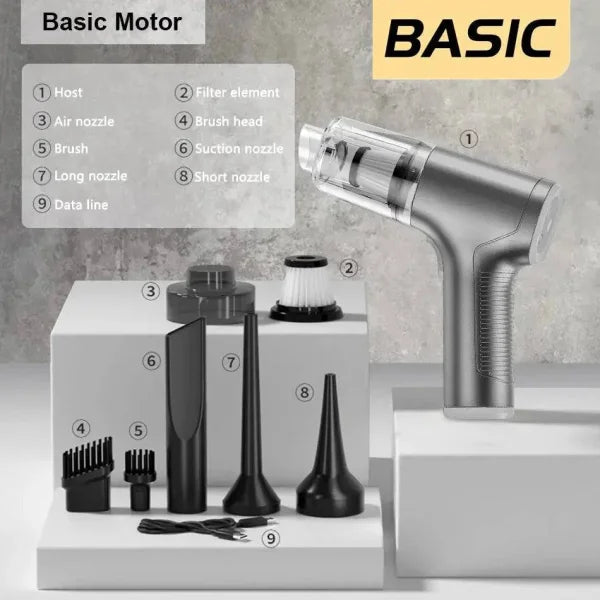 Handheld electric air duster with accessories for Powerful Wireless Handheld Rechargeable Car Vacuum
