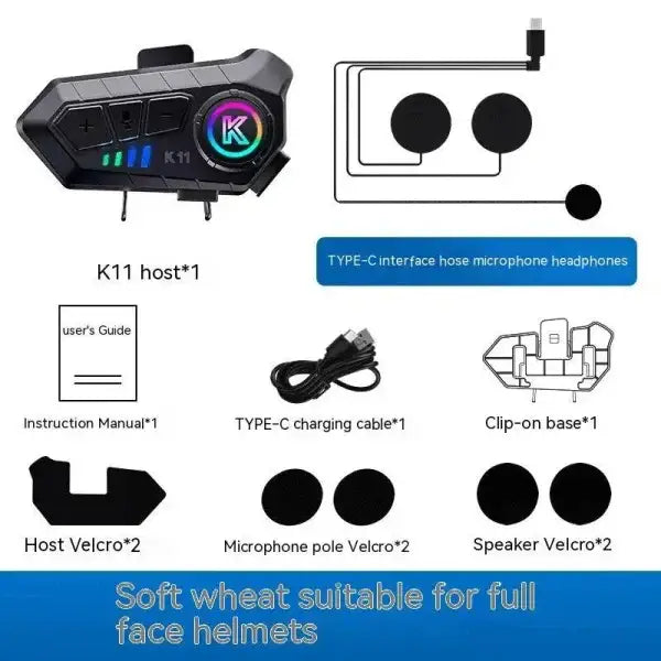 Premium motorcycle helmets Bluetooth headset with LED display and mounts