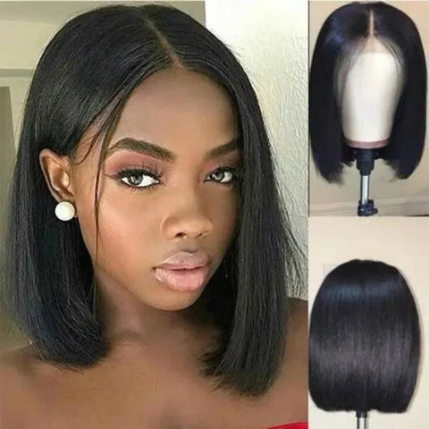 Brazilian Remy Hair Wig – Premium Human Hair Bob Wig for Black Women - Black