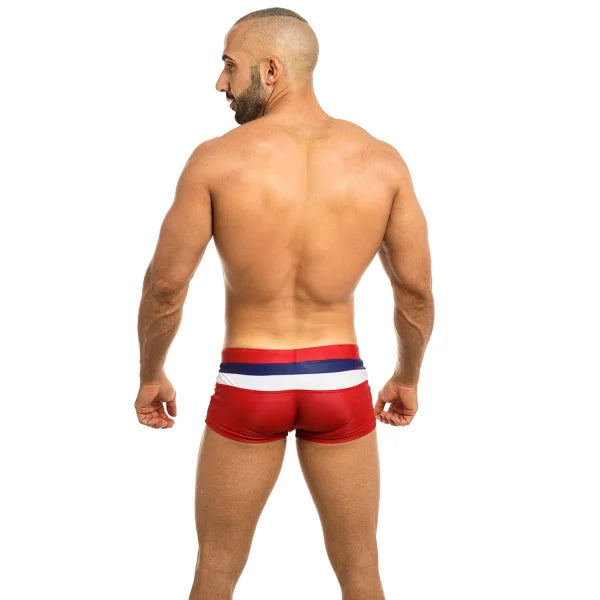 Red, white, and blue striped boxer shorts men in nylon polyester size for XXL product variants