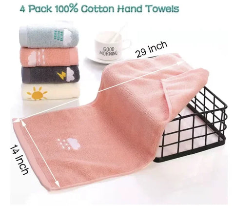 NoEnName_Null Premium Cotton Hand Towel Set of Four 14x29 Inches