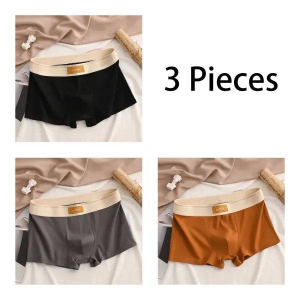 Premium Cotton Men’s Boxer Briefs Soft Breathable Sport Style - 4XL / Black-Gray-Brown / 3 Pieces