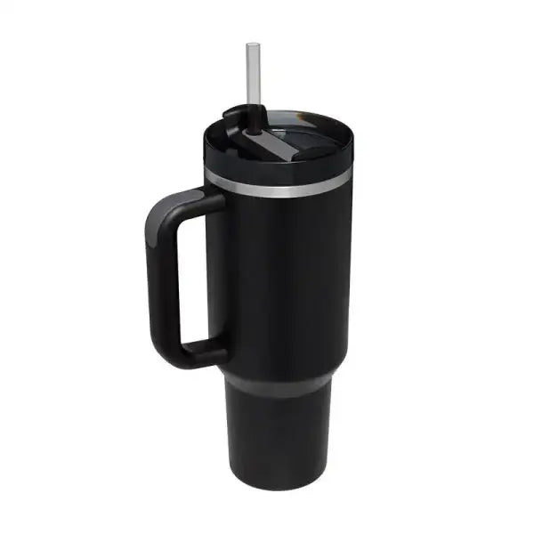 Premium stainless steel vacuum coffee cup insulated tumbler with handle and straw