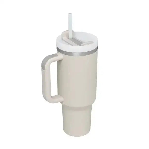 Premium stainless steel vacuum coffee cup insulated tumbler with handle and straw