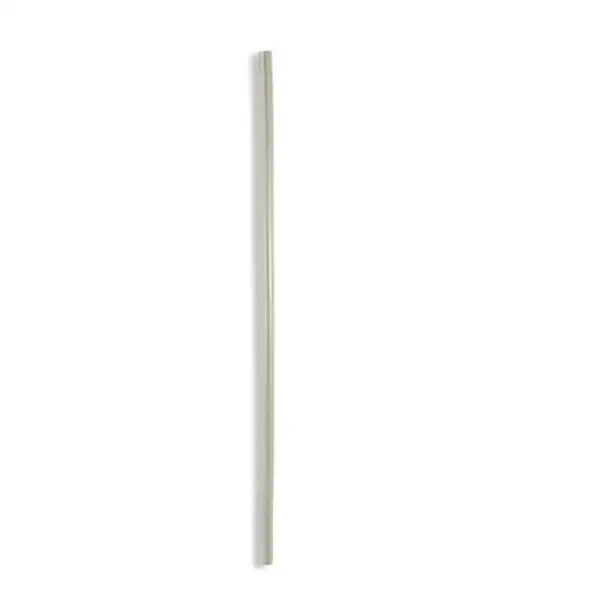 White plastic drinking straw in premium stainless steel vacuum coffee cup