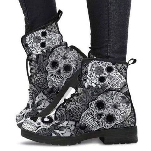 Printed high-top boots women - Grey / 35