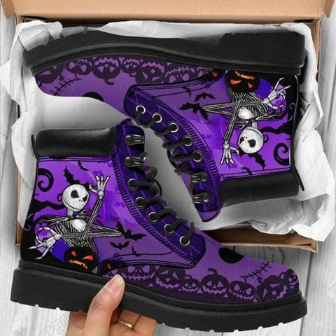 Printed high-top boots women - Purple skeleton / 35