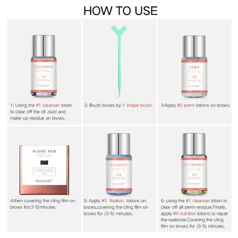 Pro Brow Lift Lamination Kit with Keratin & Cling Film – Home Use - Himpall