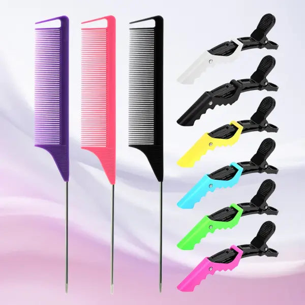 Pointed Tail Salon Comb Plastic Anti-Static Styling - TZ022-9pcs