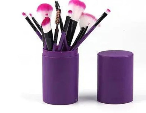 Makeup brush set 12 makeup brushes - Puple / Q12pc