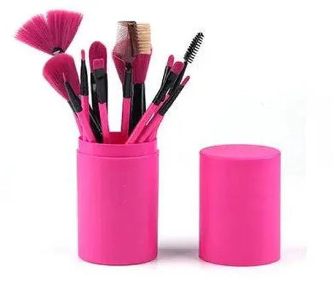 Makeup brush set 12 makeup brushes - Rose red / Q12pc