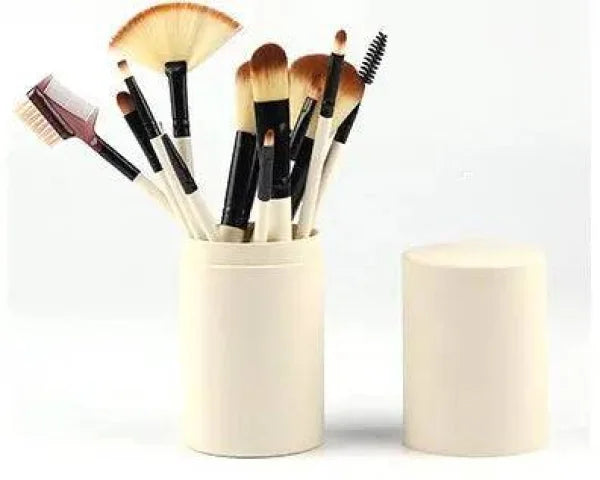 Makeup brush set 12 makeup brushes - Beige / Q12pc