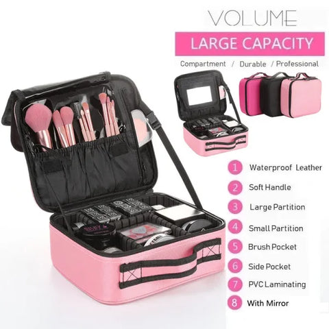 Professional Makeup Case – Cosmetic Organizer Storage Box for Women - Himpall