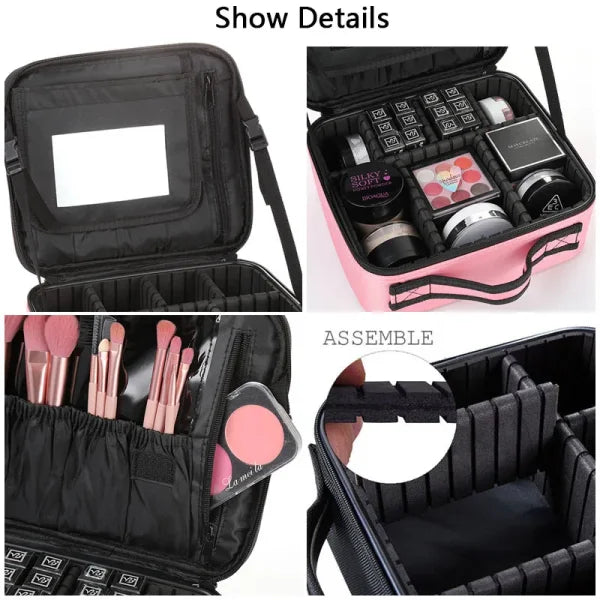 Professional Makeup Case – Cosmetic Organizer Storage Box for Women - Himpall