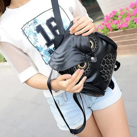 PU Embossed Owl Backpack for Trendy Women in Guang Dong Province - Himpall