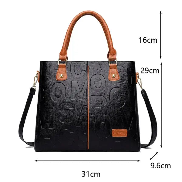 Leather Casual Crossbody Handbag Large Capacity Travel Tote - style2-brown