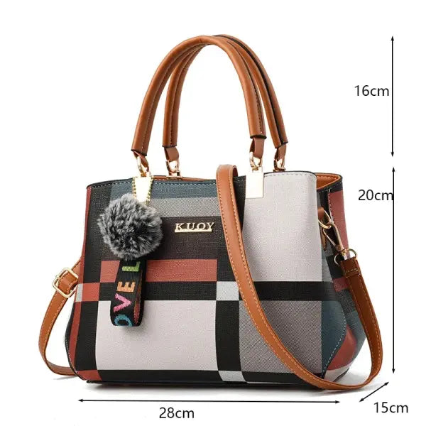 Leather Casual Crossbody Handbag Large Capacity Travel Tote - style3-brown