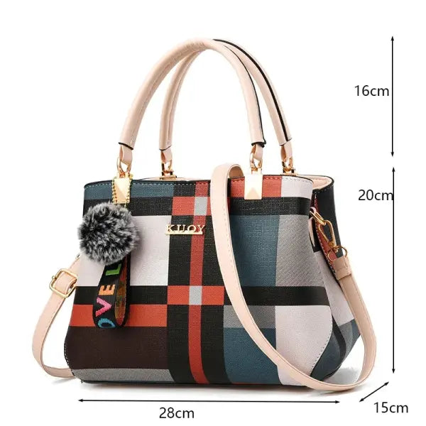 Leather Casual Crossbody Handbag Large Capacity Travel Tote - style3-beige