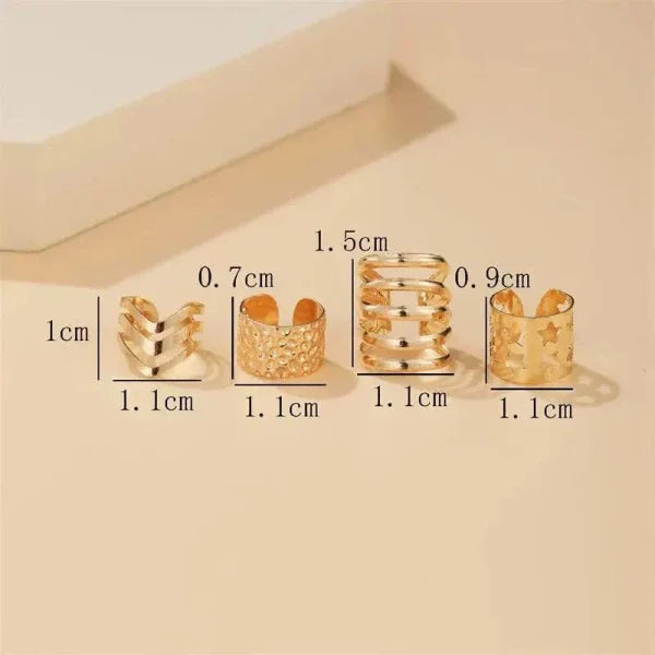 Punk Rock Earrings – Clip-On Ear Cuffs for No Piercing Fashion Jewelry - e1050