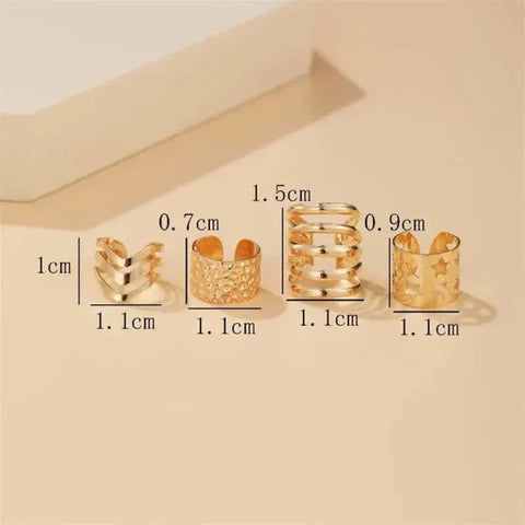 Punk Rock Earrings – Clip-On Ear Cuffs for No Piercing Fashion Jewelry - e1050