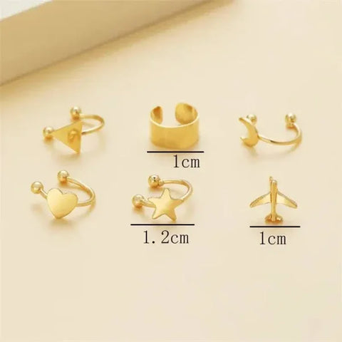 Punk Rock Earrings – Clip-On Ear Cuffs for No Piercing Fashion Jewelry - e1052
