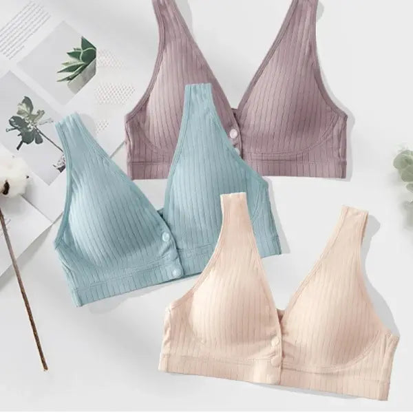 Pure Cotton Nursing Bra Women’s Breastfeeding Maternity Underwear Women Pregnancy Plus Size Bralette Gather Crop Top