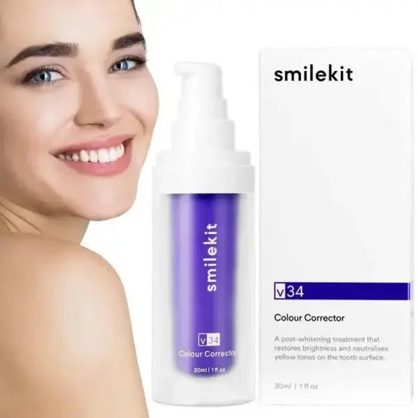 Purple Smilekit Colour Corrector toothpaste for stain removal and whitening