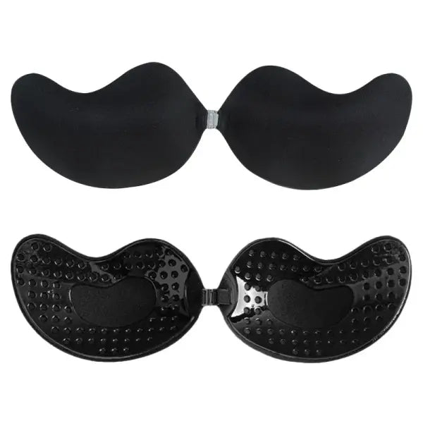 Push Up Mold Cup Silicone Fly Bra Seamless Reusable Wedding Invisible - Style-3 Black