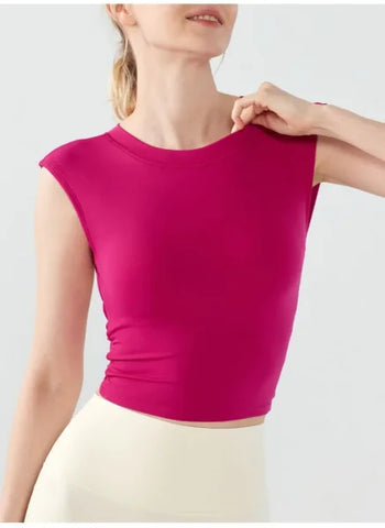 Push-Up Sports Bra Top – Sexy Beauty Back Fitness Vest for Women - Rose Red / XL
